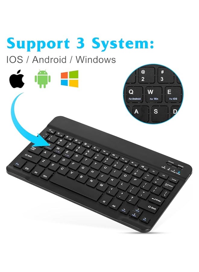 HuHa - UrbanX Ultra-Slim Bluetooth Keyboard Compatible with Samsung Galaxy S22 S23 Ultra S24 and Other Bluetooth Enabled Devices Including All iPads, iPhones, Android Tablets, Smartphones, Windows pc, Black - Image 1