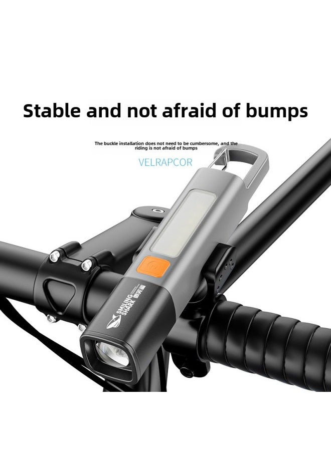 Outdoor Riding Lights COBSide Zoom Long-range Dual-purpose Portable Flashlight Bicycle Lights With Car Clip Night Riding Essential-Color:1023 Zoom Flashlight-red Cycling Model [with Car Clip; Built-in Battery 1200mah]