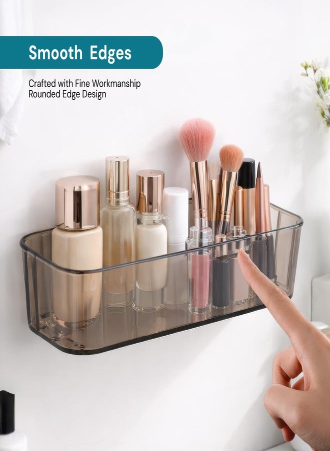 MIORAH Self Adhesive Wall Mounted Makeup Organizer | Transparent Plastic Cosmetic Storage Box for Bathroom & Vanity | No Drill Beauty Organiser for Women - Image 5