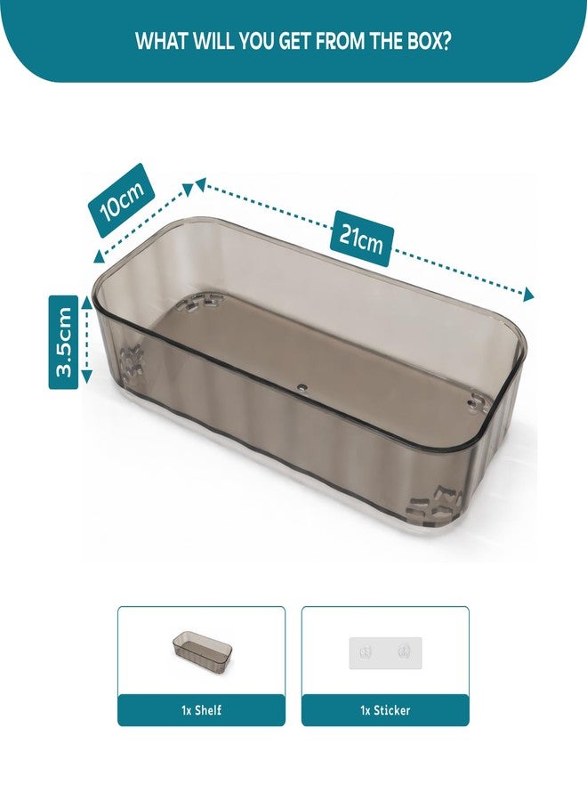 MIORAH Self Adhesive Wall Mounted Makeup Organizer | Transparent Plastic Cosmetic Storage Box for Bathroom & Vanity | No Drill Beauty Organiser for Women - Image 2
