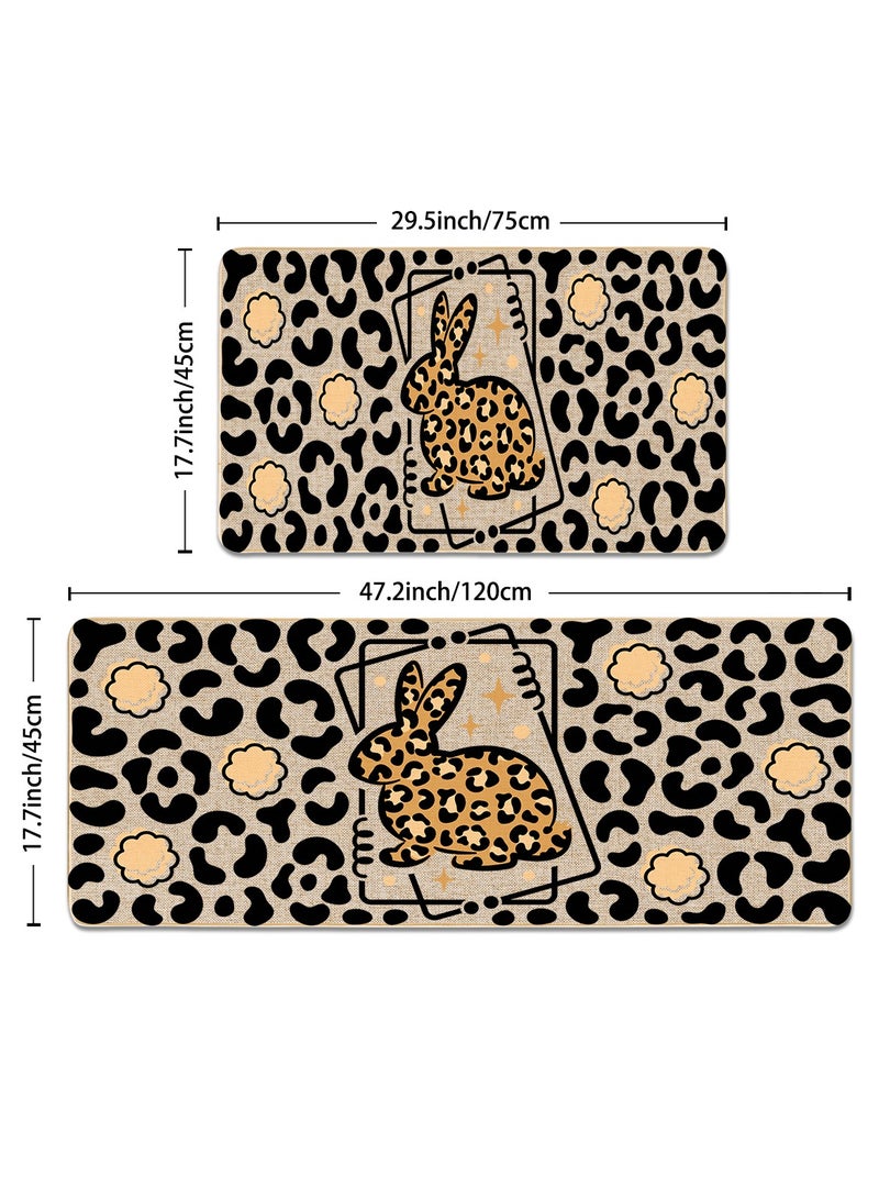 2 PCS Kitchen Floor Mats Rugs Set, Cushion Floor Carpet, Waterproof, Oil Resistant and Anti-Fatigue PU Standing Mat for Kitchen, Floor, Office, Sink, Laundry 45*75CM+45*120CM - Image 5