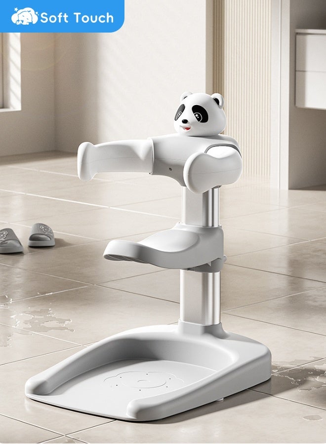 Soft Touch Baby Shower Stand Panda Toddler Bath Support with Seat Portable Bath Helper for Infants & Toddlers Durable Baby Bath Aid with High Adjustable Baby Shower Support for 6 Months+ Baby - Image 1