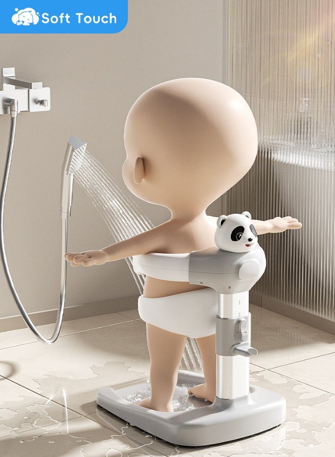 Soft Touch Baby Shower Stand Panda Toddler Bath Support with Seat Portable Bath Helper for Infants & Toddlers Durable Baby Bath Aid with High Adjustable Baby Shower Support for 6 Months+ Baby - Image 2