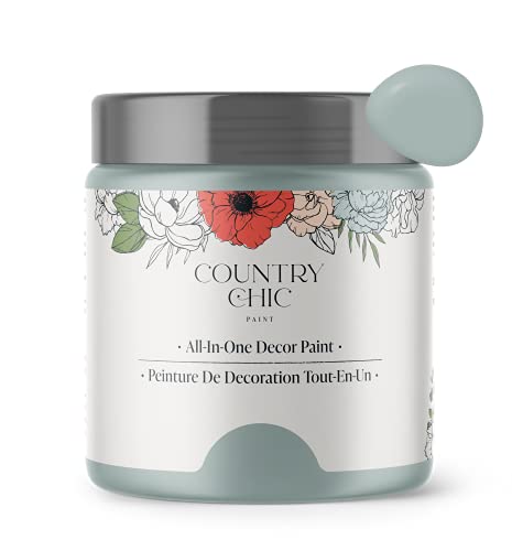 Country Chic Paint Country Chic All-in-One Chalk Paint for Furniture, Cabinets, Home Decor, Eco-Friendly, Matte Finish, Built-In Primer & Top Coat for Wood, Metal - Elegance (Dusty Blue) - Pint 16 oz (475 ml) - Image 1