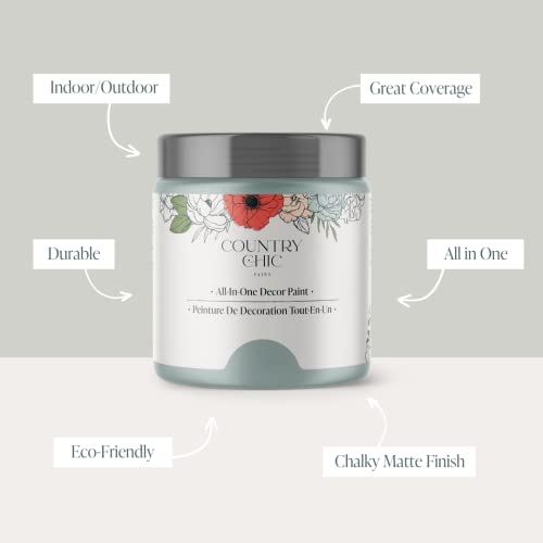 Country Chic Paint Country Chic All-in-One Chalk Paint for Furniture, Cabinets, Home Decor, Eco-Friendly, Matte Finish, Built-In Primer & Top Coat for Wood, Metal - Elegance (Dusty Blue) - Pint 16 oz (475 ml) - Image 2