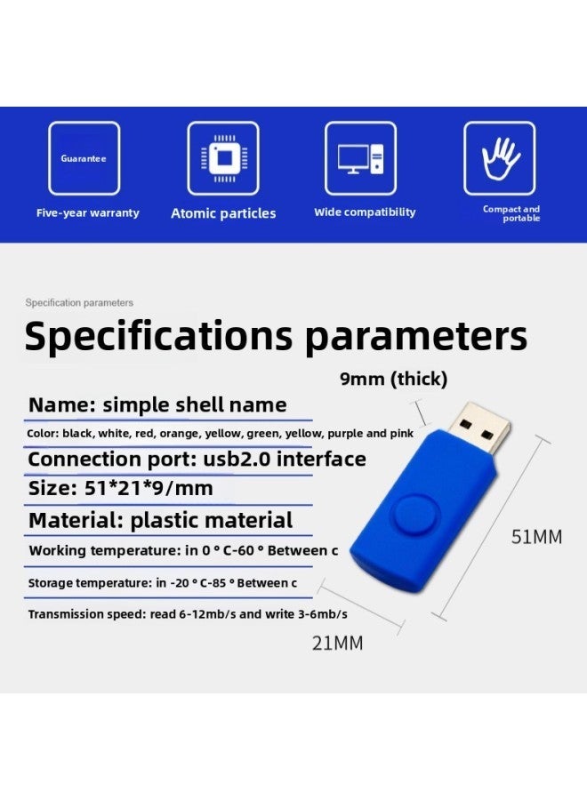 Colored Plastic 128m 4/8/16g 32g High-speed USB Mobile Computer Car Small Capacity Mixed Batch-Capacity:32GB  - Image 2