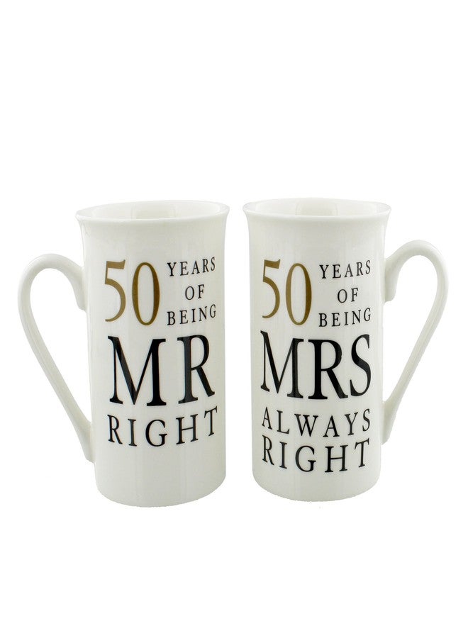 Oaktree Gifts 50 Years Anniversary 2 Mug Set Mr & Mrs