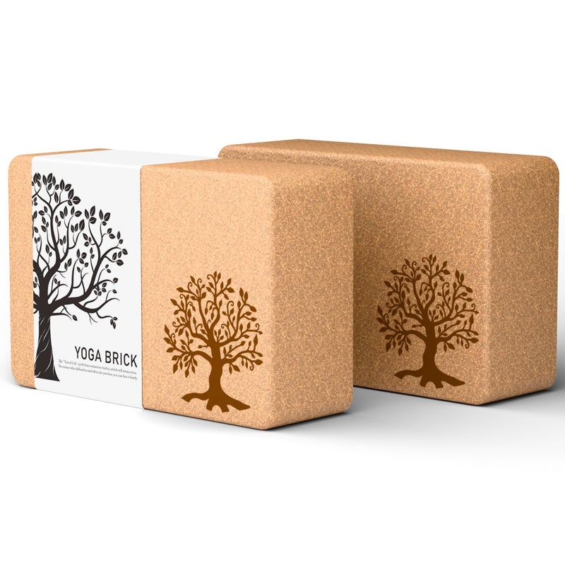 TSYPAIRS Cork Yoga Blocks 2 Pack Set, Natural Cork Soft Non-Slip Yoga Blocks, High Density & Eco Friendly Yoga Accessories for Women| Men, Ideal for Yoga, Pilates, Stretching and Toning - Image 1