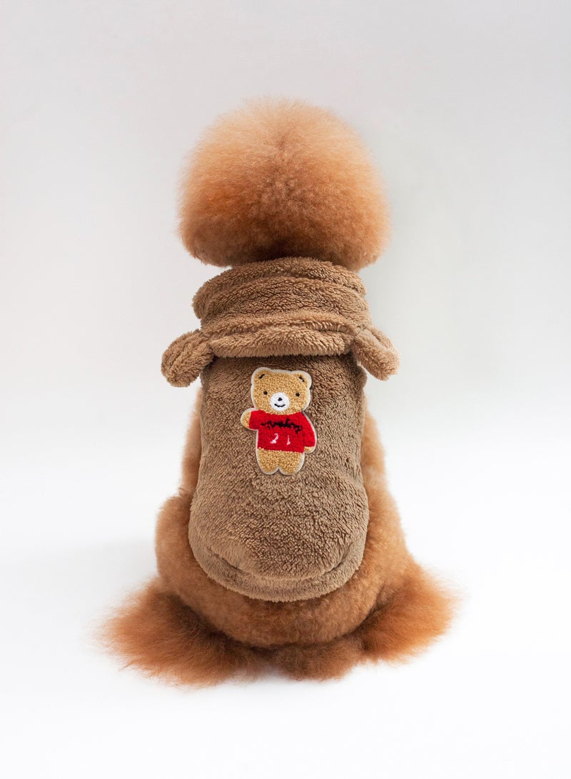 Loquat A pet dog wears a coat and a hat Brown - Image 3