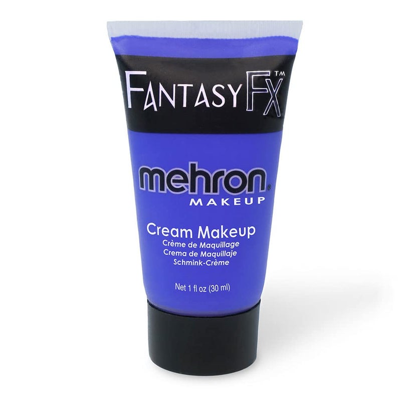Mehron Makeup Fantasy FX Cream Makeup | Water Based | Halloween | Blue Face & Body Paint For Adults 1 fl oz (30ml) (Blue) - Image 1