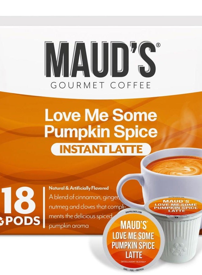 Maud's Pumpkin Spice Latte Flavored Coffee Pods, 18 ct, Medium Roast Flavored Coffee in Recyclable Single Serve Pods – 100% Arabica Beans, Compatible with Keurig K Cups Maker - Image 1