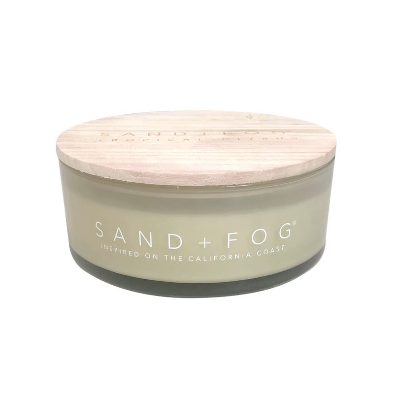 Sand  Fog Scented Candle  Tropical Citrus Additional Scents and Sizes 100 Cotton LeadFree Wick Luxury Air Freshening Jar Candles Perfect Home Decor for Your Cocktail Table 34 oz OrangeViolet