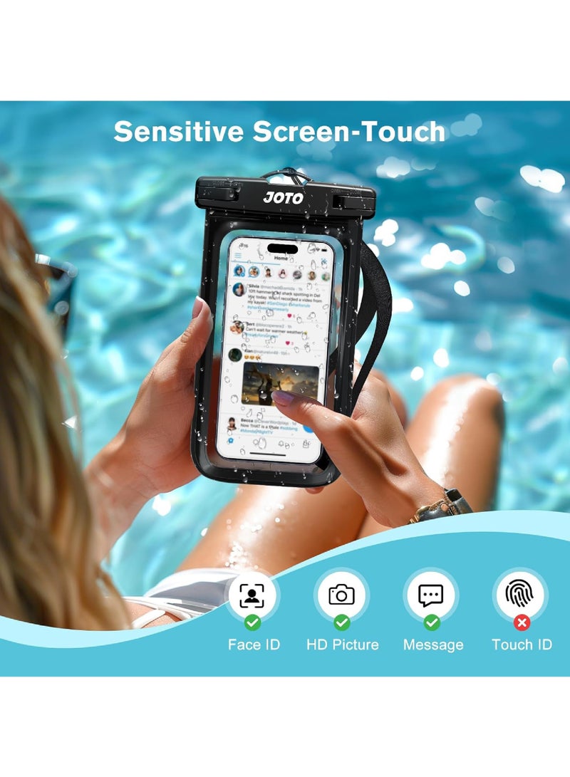 Rock Pow Waterproof Phone Pouch Universal Waterproof Case Dry Bag for iPhone 14 13 12 11 Pro Max Plus XS XR X 8 Galaxy S22 S21 S20 Pixel Up to 7 in  IPX8 Underwater Phone Protector 2 Pack - Image 4