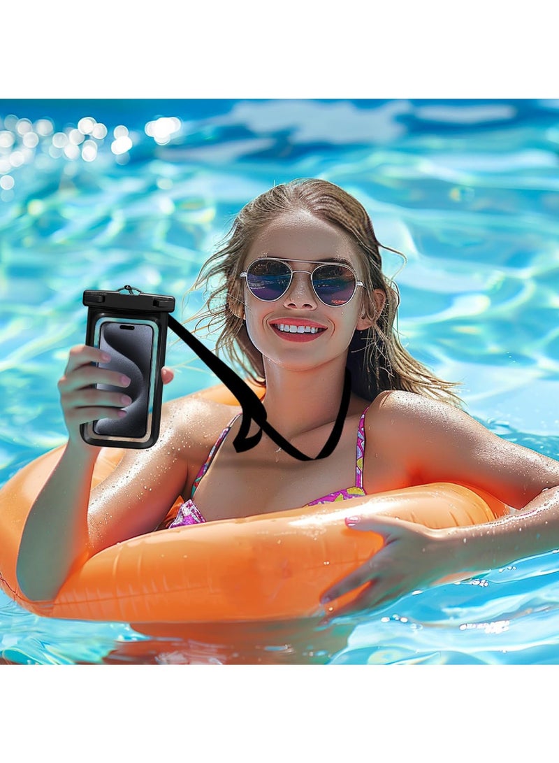 Rock Pow Waterproof Phone Pouch Universal Waterproof Case Dry Bag for iPhone 14 13 12 11 Pro Max Plus XS XR X 8 Galaxy S22 S21 S20 Pixel Up to 7 in  IPX8 Underwater Phone Protector 2 Pack - Image 5