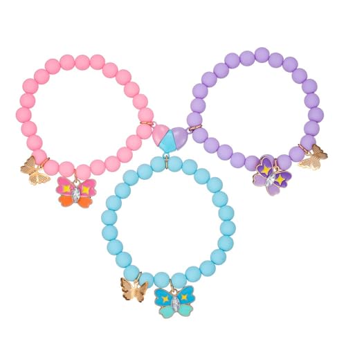 COLORFUL BLING BFF Bracelet for 3,Mother Daughter Bracelets Set,Cross Butterfly Heart Charm Bracelet for Women Men,Love Heart Matching Strand Bracelets Friendship Jewelry Gifts ﻿-Style 5 - Image 1