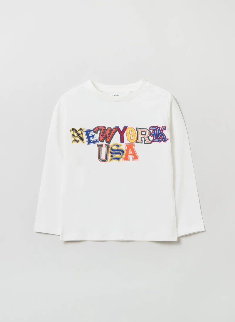 او في اس Long-sleeved T-shirt with print