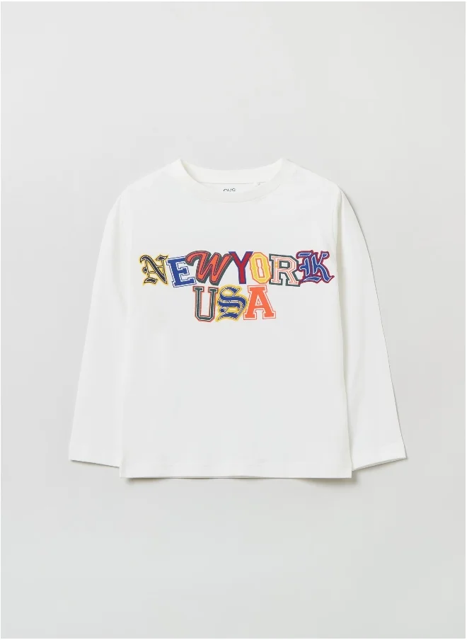 او في اس Long-sleeved T-shirt with print