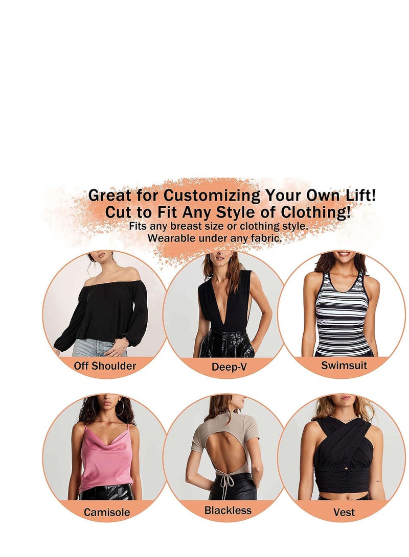 SYOSI غطاء حمالة صدر لاصق بدون حمالات لرفع الصدر للنساء، مقاس A-E، لون مشابه للون البشرة، للنساء - Image 5