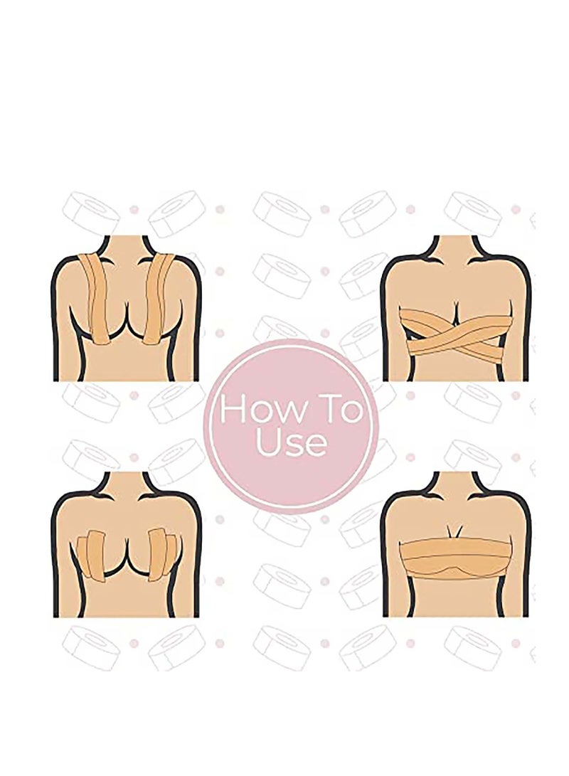 SYOSI غطاء حمالة صدر لاصق بدون حمالات لرفع الصدر للنساء، مقاس A-E، لون مشابه للون البشرة، للنساء - Image 4