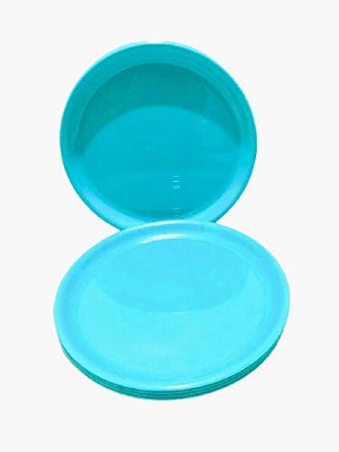 AWICKTIK Pack of 12 Plastic Microwave Safe Unbreakable Dinner Plates for Dining Table Home Kitchen Party Restaurant Dinner Set Green - Image 3