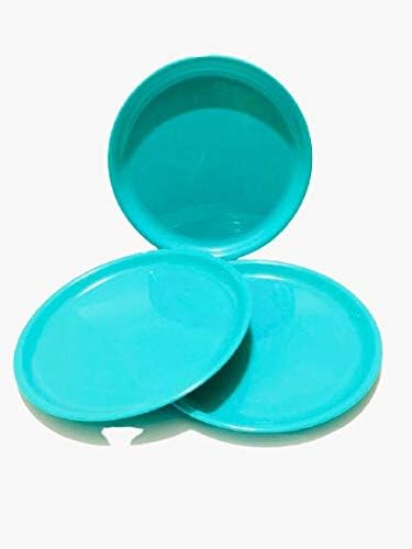AWICKTIK Pack of 12 Plastic Microwave Safe Unbreakable Dinner Plates for Dining Table Home Kitchen Party Restaurant Dinner Set Green - Image 4