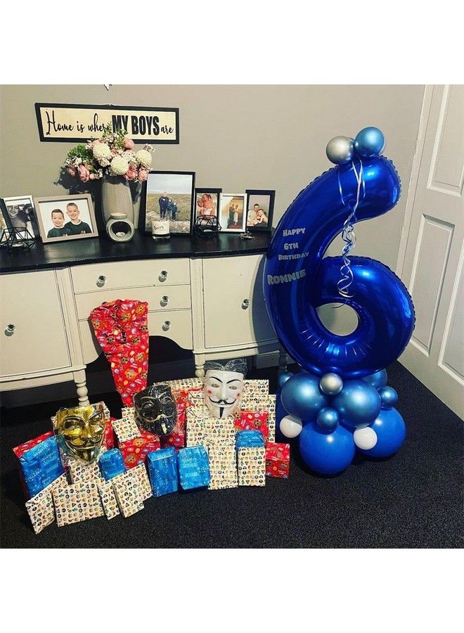 BBPOOL Navy Blue Number 6 Balloons40 Inch Dark Blue 6 Birthday Balloon Large Foil Mylar Number Digital Balloons For Birthday Party Graduation Baby Shower Anniversary Decorations - Image 3