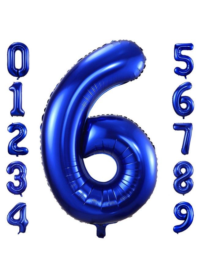 BBPOOL Navy Blue Number 6 Balloons40 Inch Dark Blue 6 Birthday Balloon Large Foil Mylar Number Digital Balloons For Birthday Party Graduation Baby Shower Anniversary Decorations - Image 2