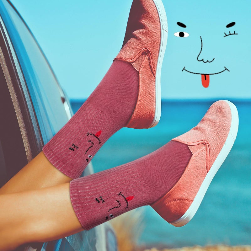 Cuffbow 20 Pack Crazy Funny Emotion Socks for Women Crew Soft Cotton Socks, 20 Different Fun Designs(Abstract Funny Style) - Image 5