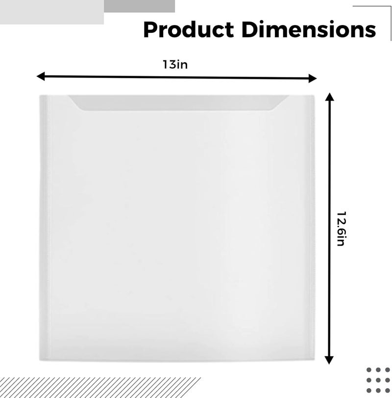 10 Pcs File Bags with 30 Index Tabs, 13 X 12.6 in, Frosted Plastic, Scrapbook Paper Storage - Image 2