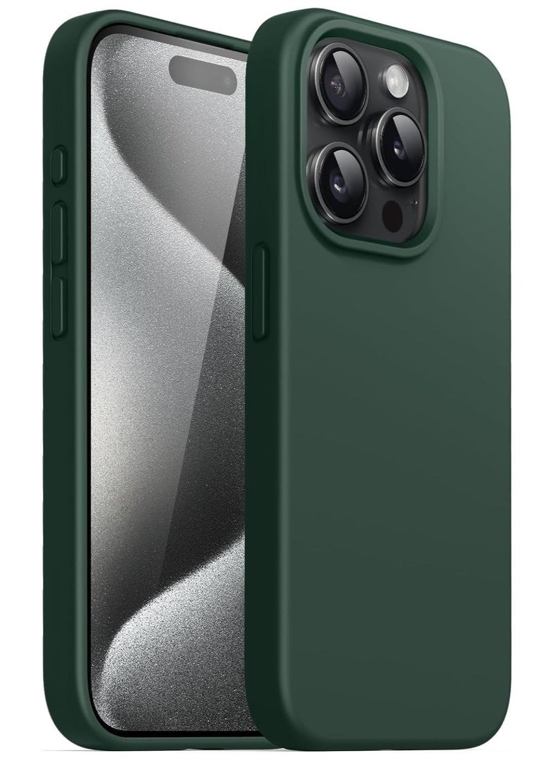 Raxoom Case for iPhone 15 Pro Max Cover Green Slim Fit Soft Back TPU Cover Flexible Silicone Cover Matte for iPhone 15 Pro Max - Image 1