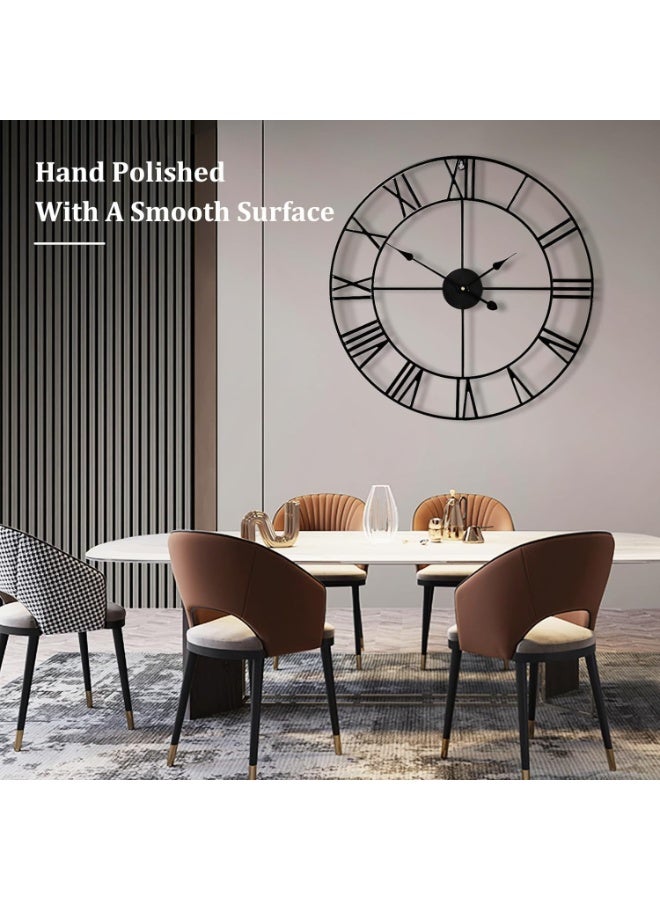 MostNow Large Wall Clock Metal Retro Roman Numeral Clock, 16 inch Modern Round Wall Clocks Almost Silent, Easy to Read for Living Room/Home/Kitchen/Bedroom/Office/School Decor - Image 5