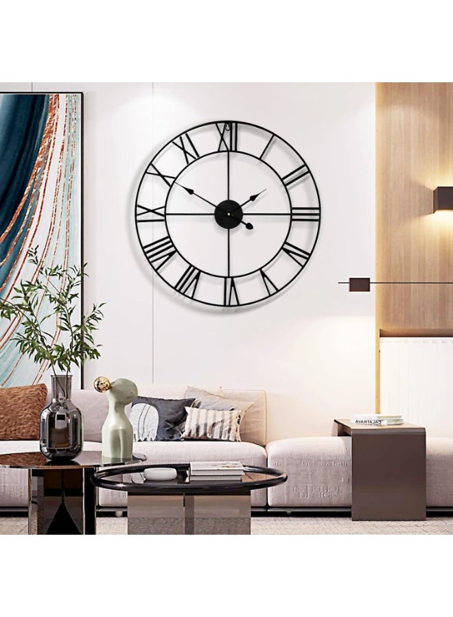 MostNow Large Wall Clock Metal Retro Roman Numeral Clock, 16 inch Modern Round Wall Clocks Almost Silent, Easy to Read for Living Room/Home/Kitchen/Bedroom/Office/School Decor - Image 4