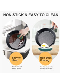 WENTCCION Cast Iron Frying Pans Set Pre Seasoned Cast Iron Skillet Frying Pans Oven Safe Cookware Black Contain 3Pcs（10 Inch 8 Inch and 6 Inch） Cast Iron Frying Pans  for indoor Outdoor  - Image 5