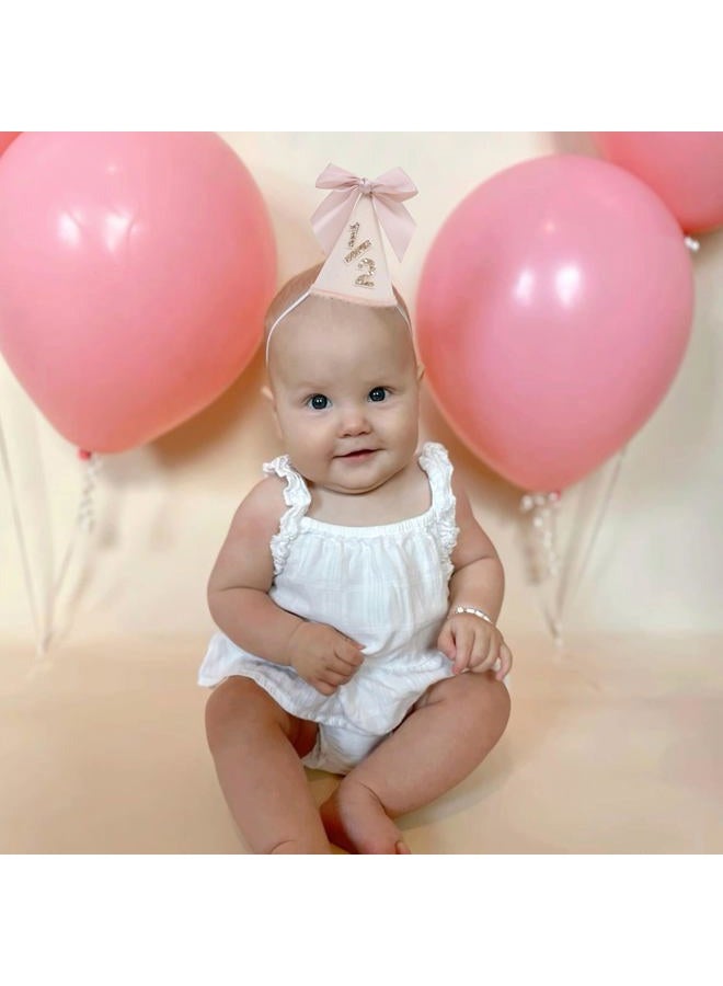 LINGANA Bow 1/2 Birthday Hat - Little Princess Half Birthday Decorations, 1/2 Way To One Birthday Crown Outfit, Sweet Cake Smash Party Photo Props, 6 Months Party Hat with Pink Bow - Image 5