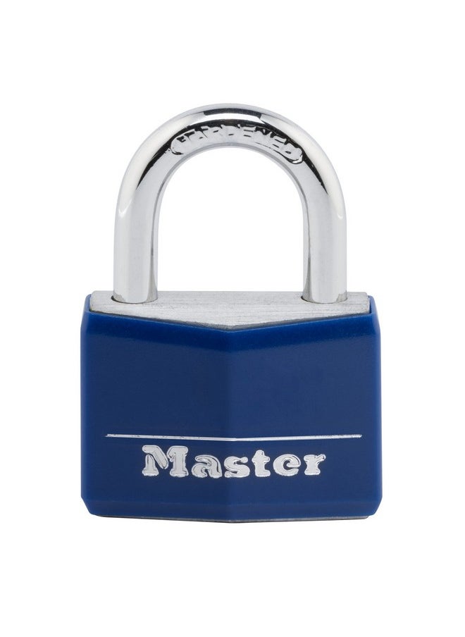 Master Lock Master Lock 142DCM Covered Aluminum Keyed Padlock, 1-Pack, Blue  - Image 1