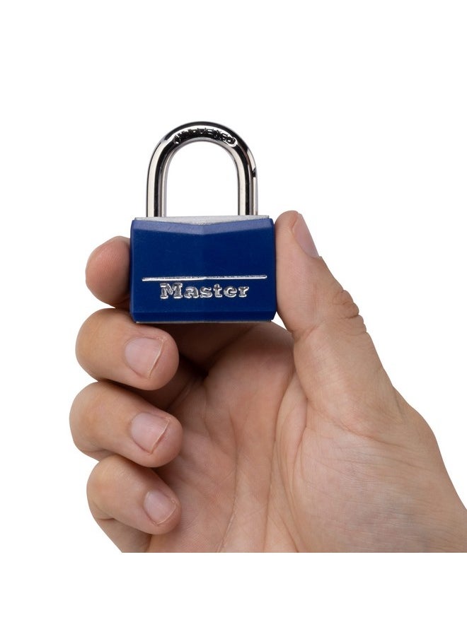 Master Lock Master Lock 142DCM Covered Aluminum Keyed Padlock, 1-Pack, Blue  - Image 4
