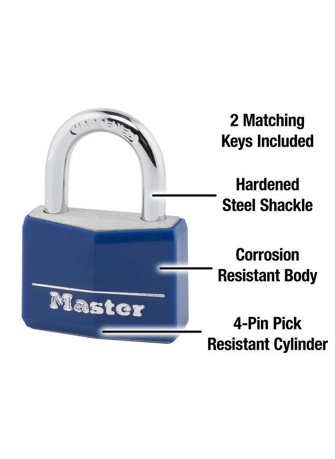 Master Lock Master Lock 142DCM Covered Aluminum Keyed Padlock, 1-Pack, Blue  - Image 3
