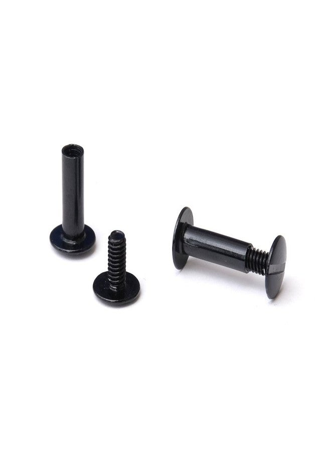 TruBind Aluminum Chicago Screw and Post Sets | 3/4 inch Post Length | 3/16 inch Post Diameter | Black | 100 Screws and 100 Posts - Image 1