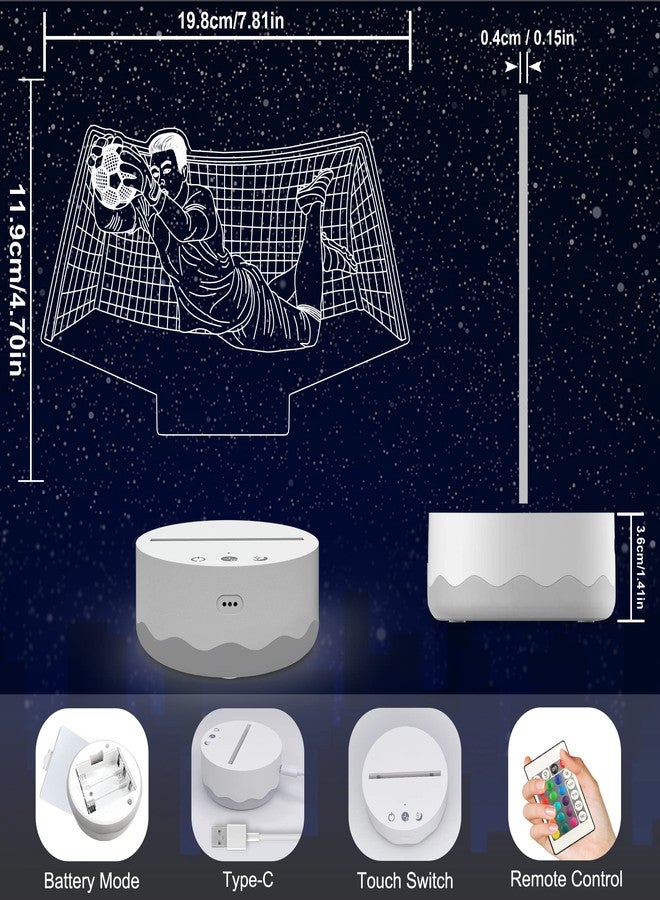 Ammonite Soccer Gifts for Boys, Cool Soccer Goalie Night Light 3D Optical Illusion LED Lamp with Remote Control 16 Colors Changing Football Birthday Christmas Valentine's Day Gift Idea for Sport Fan Girls Man - Image 5