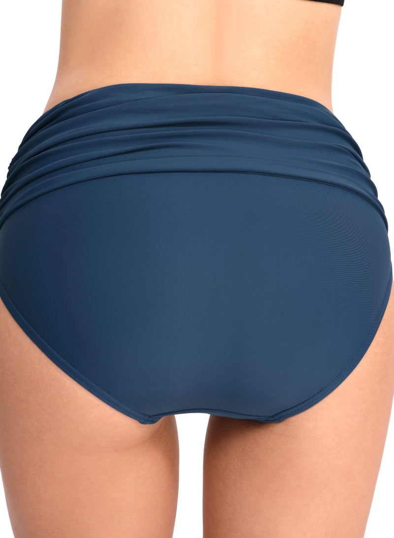Loquat Swimming Trunks High Waist Stretch Pleated Swimming Trunks Female Conservative Swimming Briefs Female  - Image 3