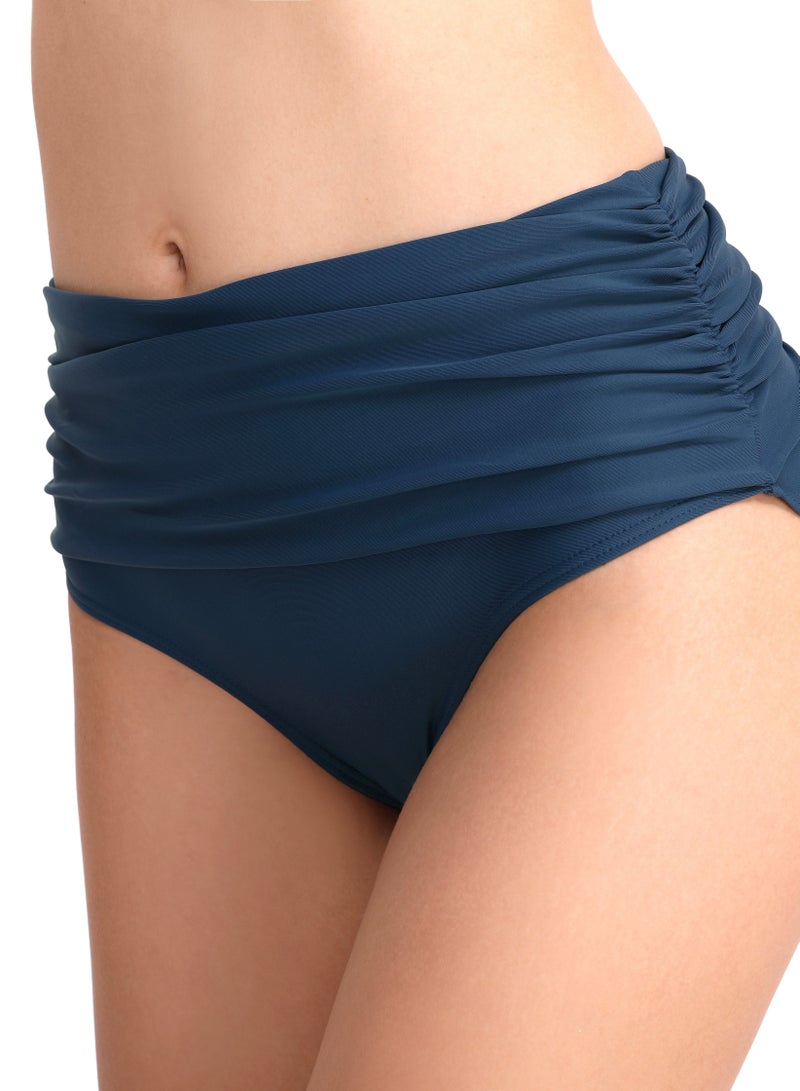 Loquat Swimming Trunks High Waist Stretch Pleated Swimming Trunks Female Conservative Swimming Briefs Female  - Image 1
