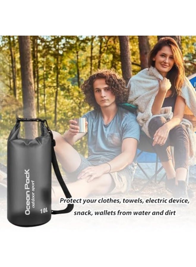 Ocean Pack 10L Waterproof Dry Bag with Adjustable Shoulder Strap, Lightweight and Durable Outdoor Water-Resistant Dry Sack for Camping, Hiking, Boating, Fishing, Kayaking, Travel Gear (Black) - Image 4