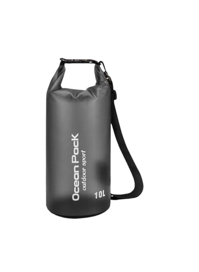 Ocean Pack 10L Waterproof Dry Bag with Adjustable Shoulder Strap, Lightweight and Durable Outdoor Water-Resistant Dry Sack for Camping, Hiking, Boating, Fishing, Kayaking, Travel Gear (Black) - Image 1