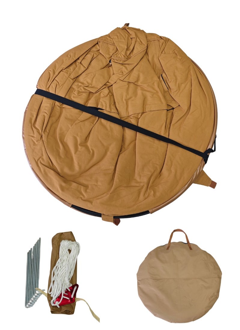 QQCAMP - 3X3M Foldable Canvas Tent Portable and Weatherproof Camping Shelter - Image 1