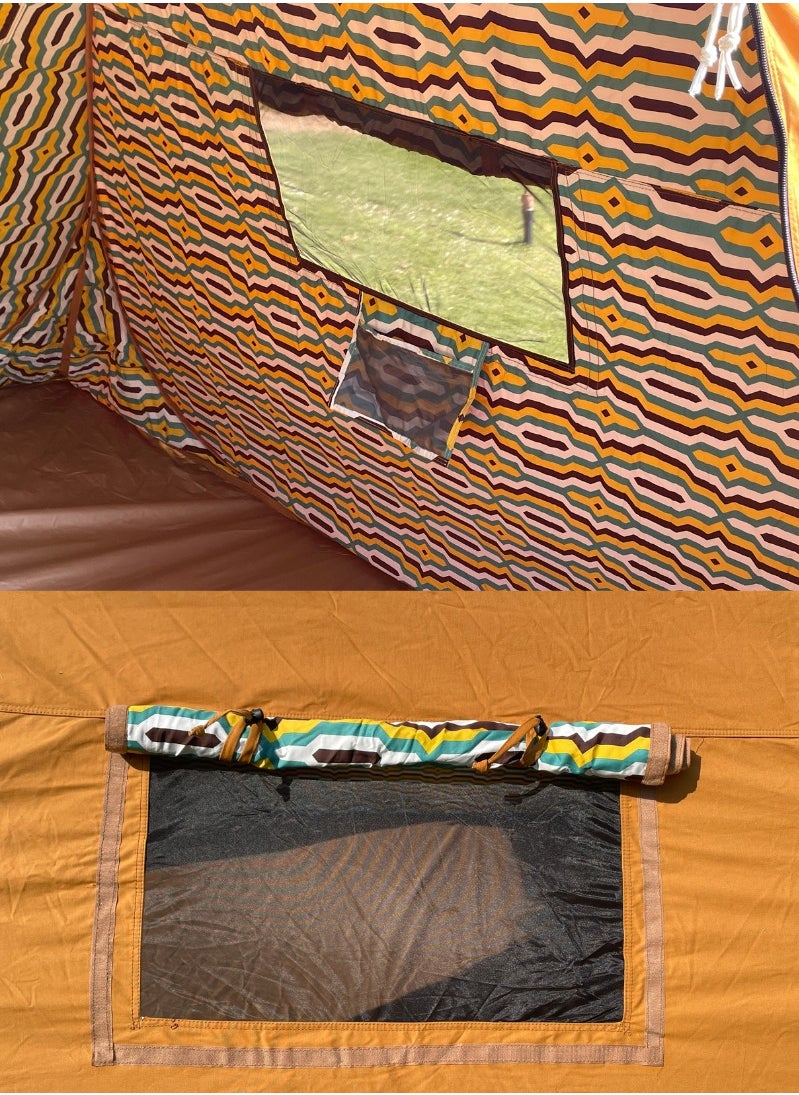 QQCAMP - 3X3M Foldable Canvas Tent Portable and Weatherproof Camping Shelter - Image 1