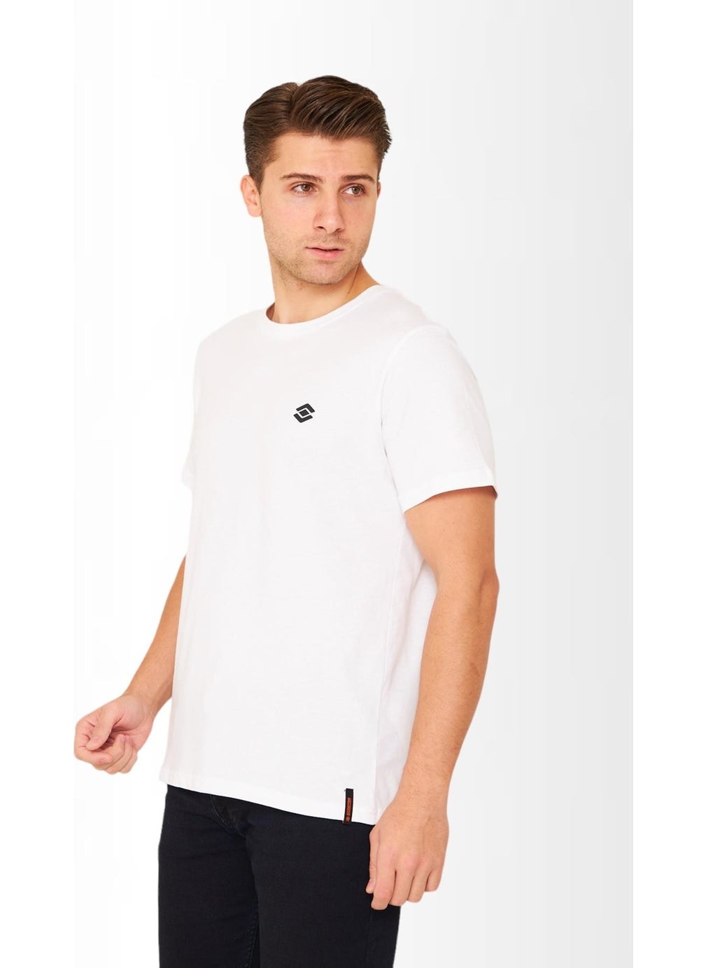 Scooter  Short Sleeve Crew Neck White Men's T-shirt M1401TB  - Image 4