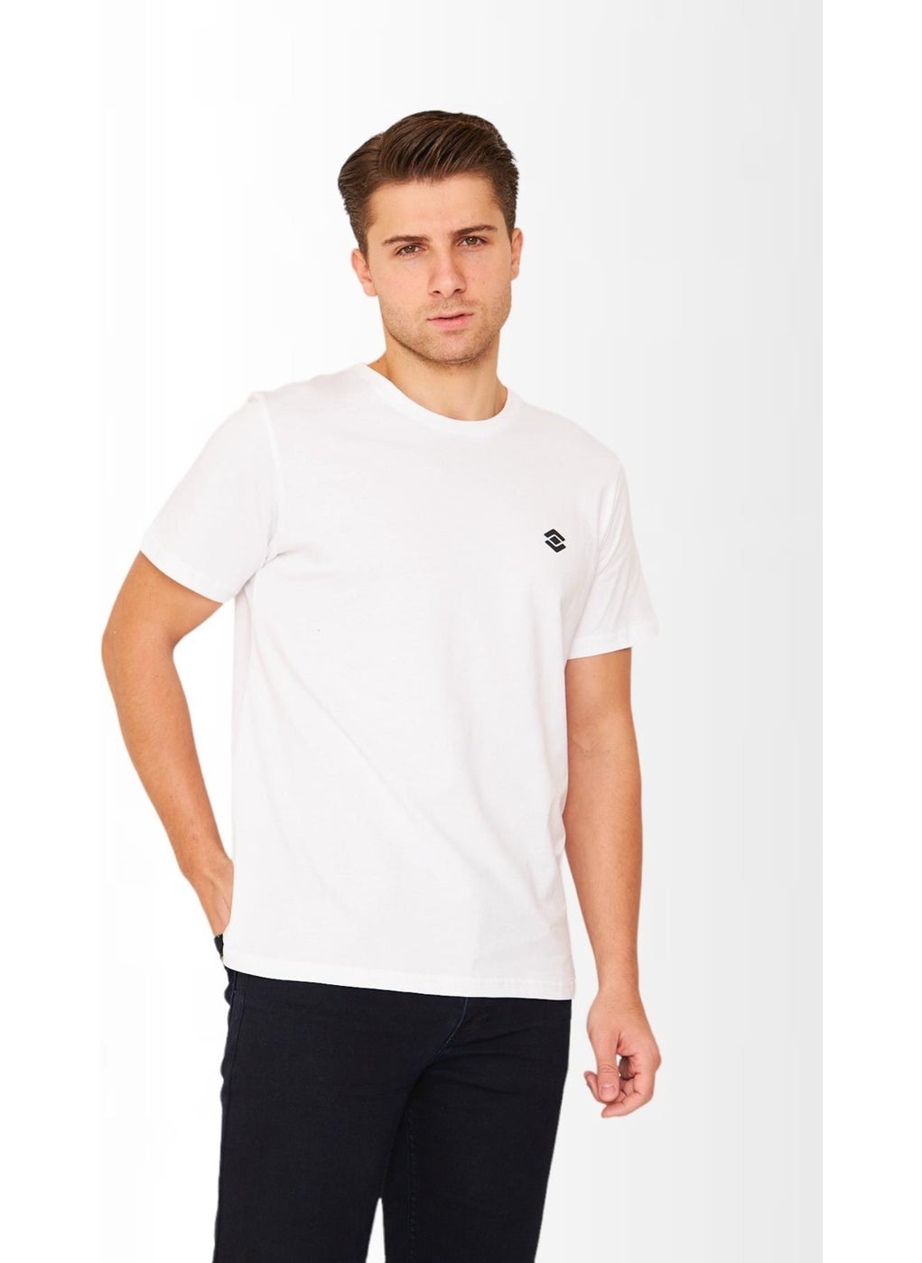 Scooter  Short Sleeve Crew Neck White Men's T-shirt M1401TB  - Image 5
