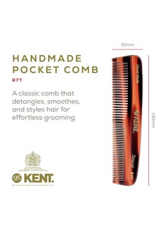 KENT Kent R7T The Apsley Fine and Wide Tooth Beard and Hair Comb - Pocket Travel Comb for Men and Women  - Image 2