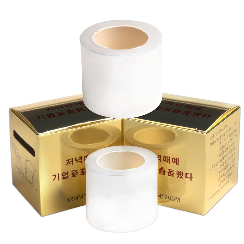 fenshine 2 Packs Preservative Film Disposable Eyebrow Plastic Wrap with Microblading For Professional Eyebrow Lips Permanent Make Up Supplies Wrap Cover Tape Roll - Image 1