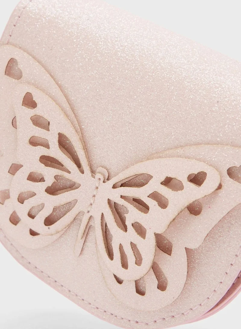 shoexpress Kids Butterfly Detail Handbag + Headband Set